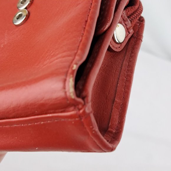 Vintage Fossil Mini Compact Wallet Red Leather - Picture 14 of 16
